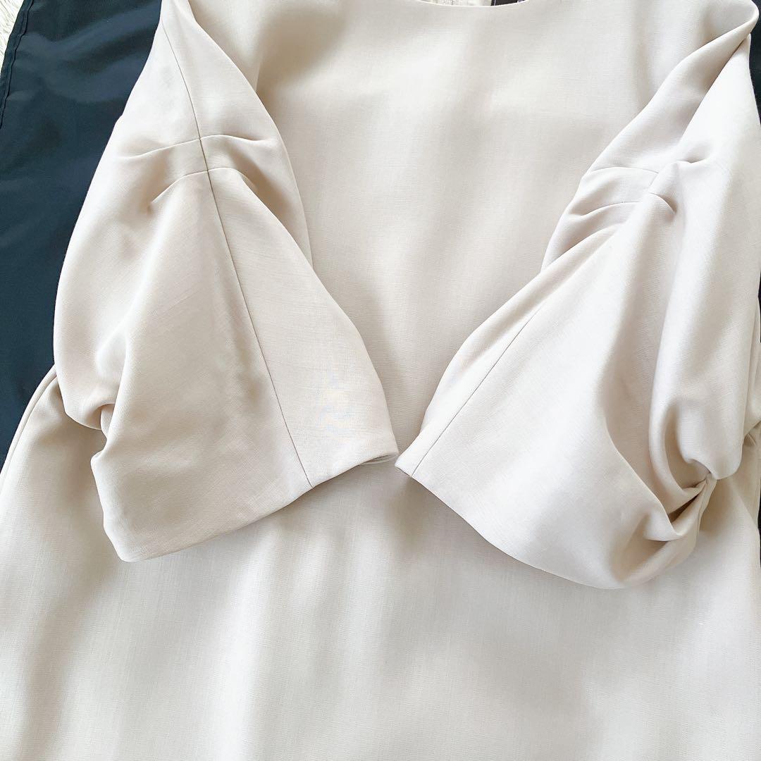 美品✨FOXEY ワンピース Aライン ウール ベージュ系 40