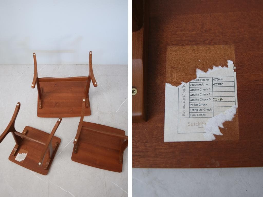 英国アンティーク木製ネストテーブル3台/収納式机/飾り棚/花台(91-107)