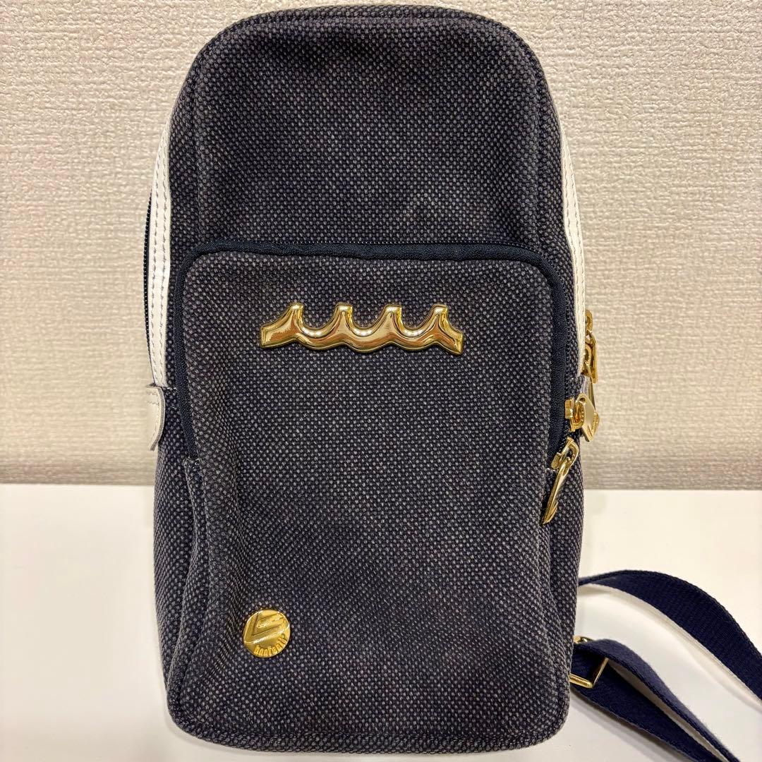 muta MARINE × bonfanti ボディバッグ キャンパス　ネイビー