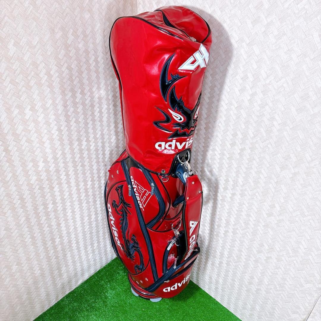 advisor キャディバッグ　カートタイプ　ドラゴン　レッド