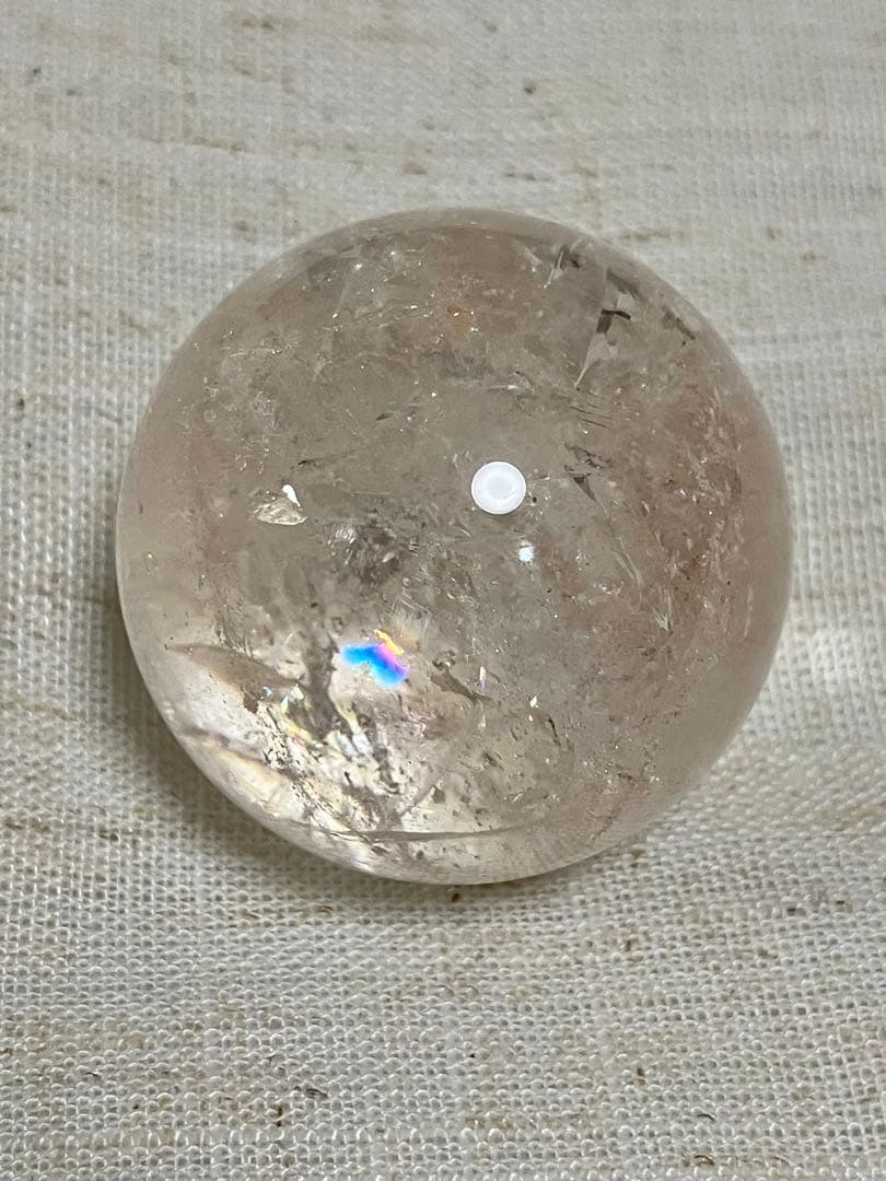 天然石マニカラン水晶ピンク　丸玉