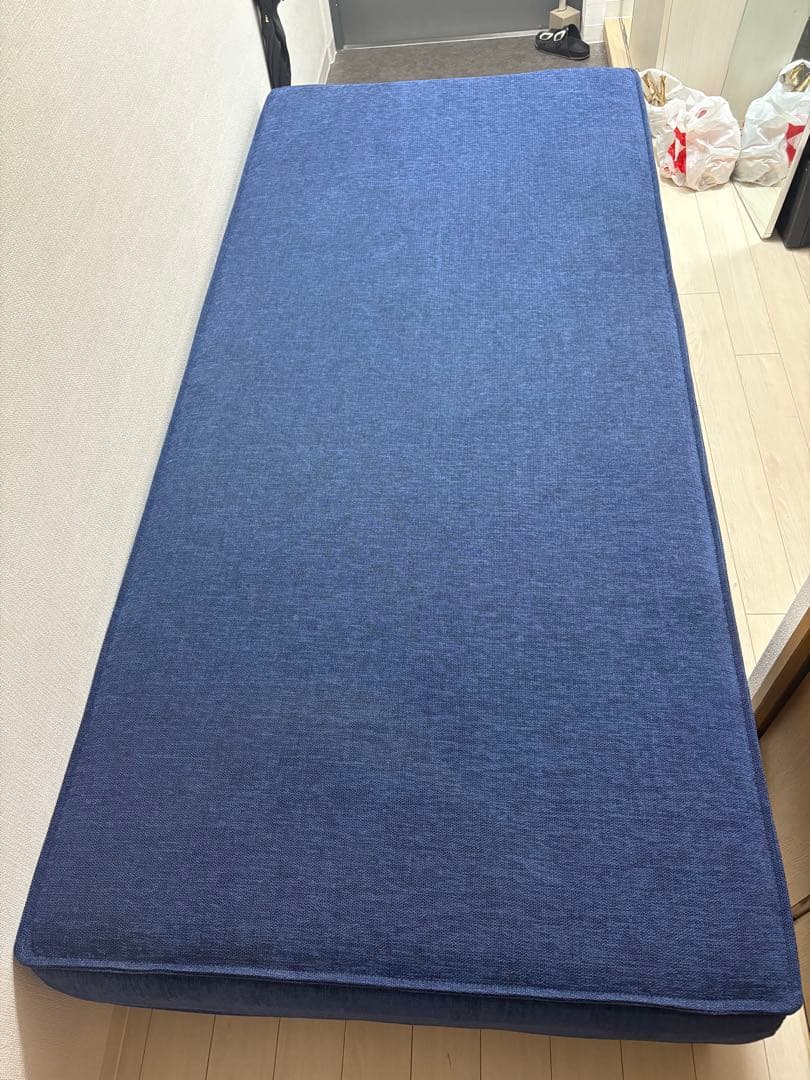 【美品】IDC大塚家具 アームレスソファ ファビオ 幅200㎝ カバーリング仕様