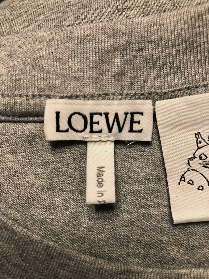 ロエベ 本物 新作 ジブリ LOEWE ハウル ロゴ Tシャツ グレー Lサイズ
