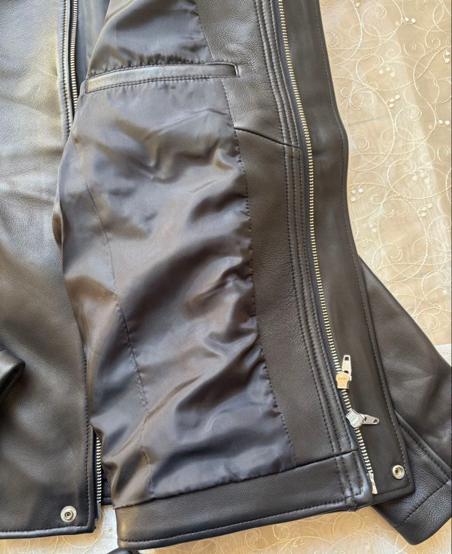 未使用BEAMS HEART ブラックシープレザージャケット S