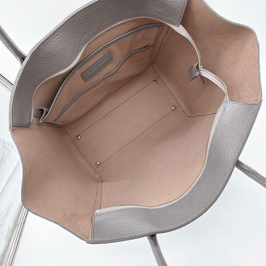 極美品【ユナイテッドアローズ】レザートートバッグ シボ革 大容量 zip仕様