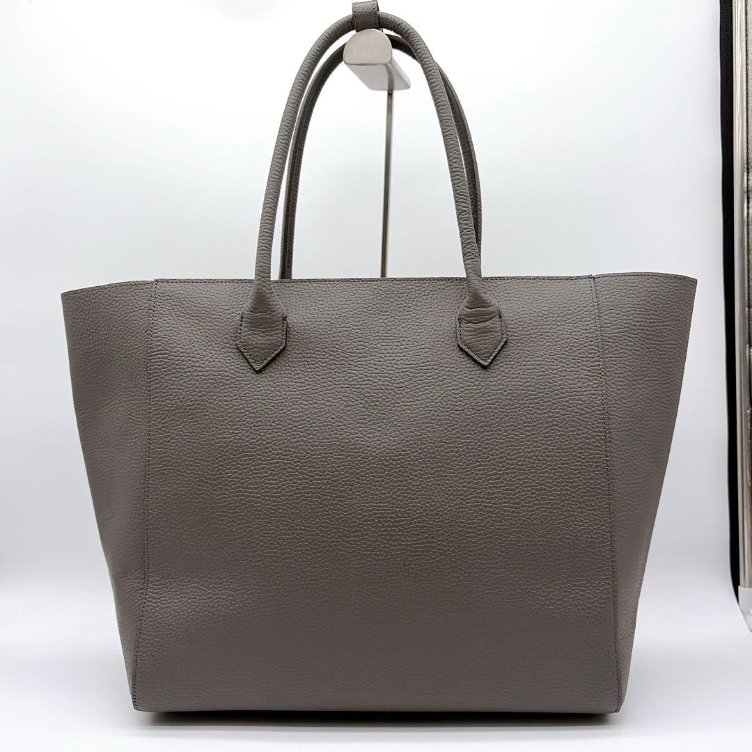 極美品【ユナイテッドアローズ】レザートートバッグ シボ革 大容量 zip仕様