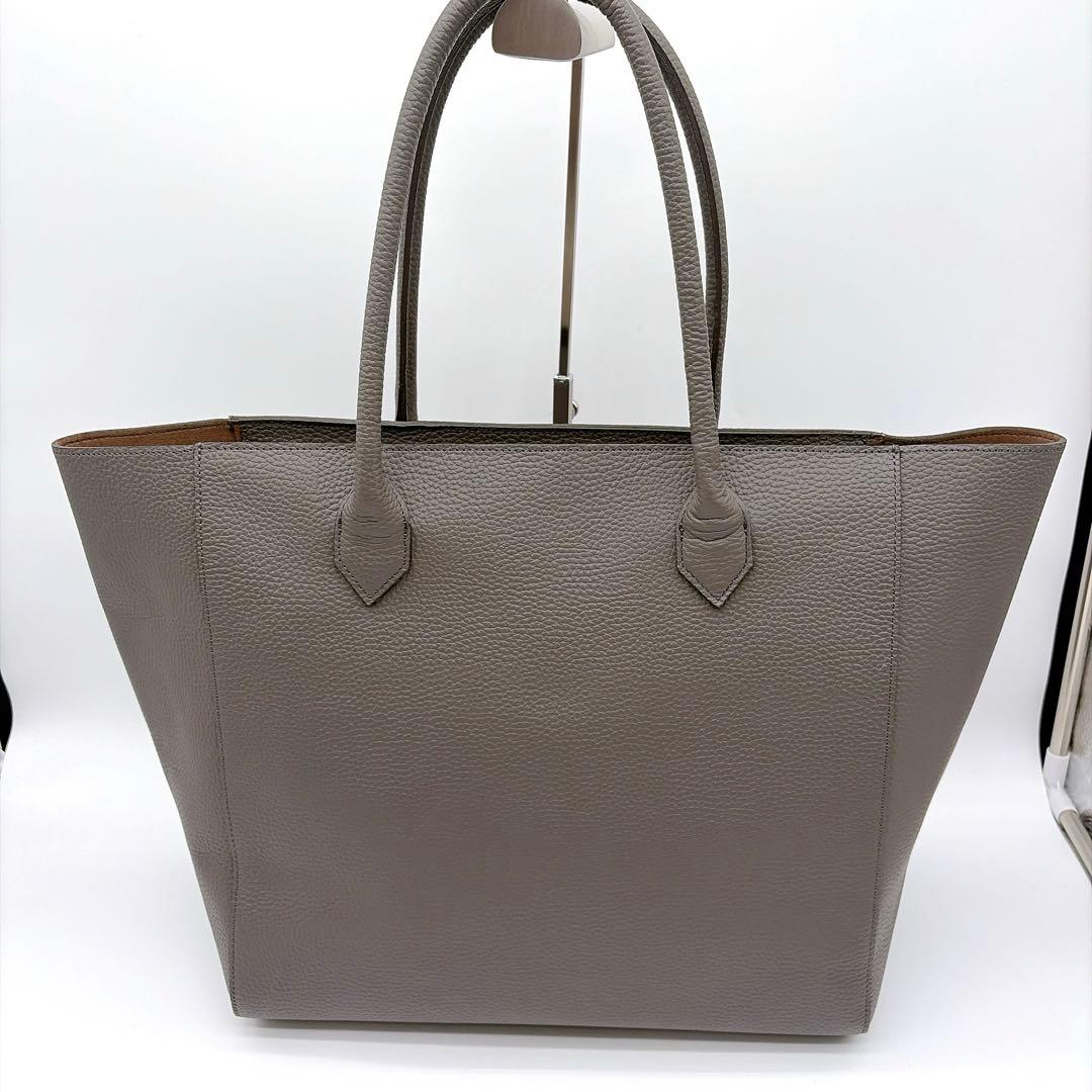 極美品【ユナイテッドアローズ】レザートートバッグ シボ革 大容量 zip仕様