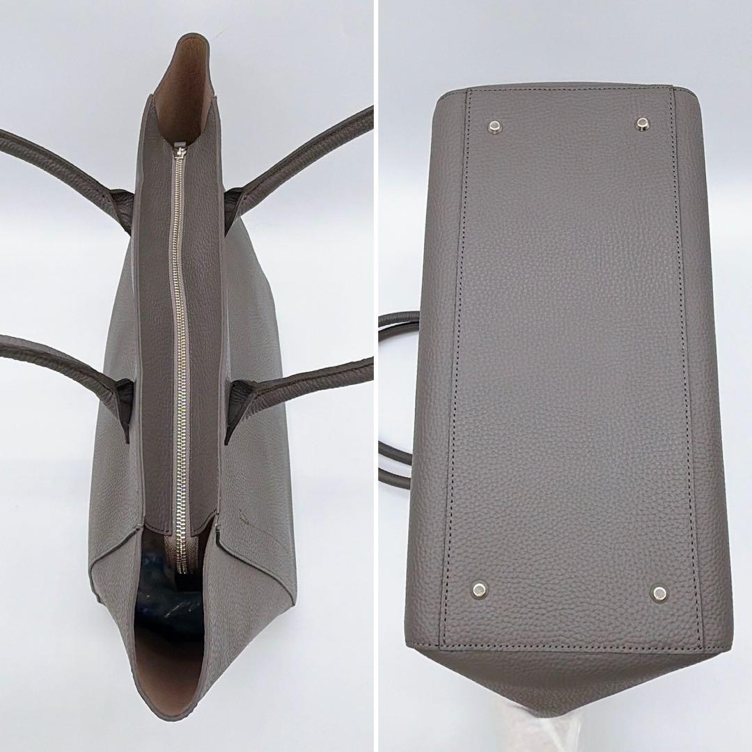 極美品【ユナイテッドアローズ】レザートートバッグ シボ革 大容量 zip仕様