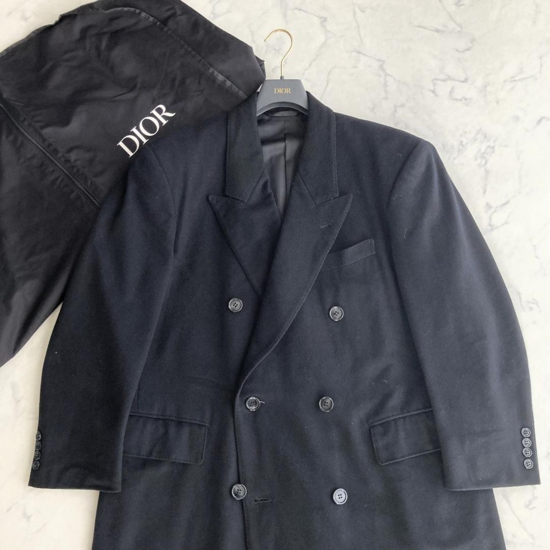 【超高級】クリスチャンディオール　カシミア100%スーパーロングコート　ブラック