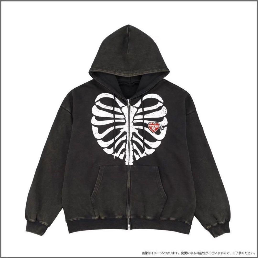 TREASURE PULSE ON ジップアップ フーディー（BLACK） L