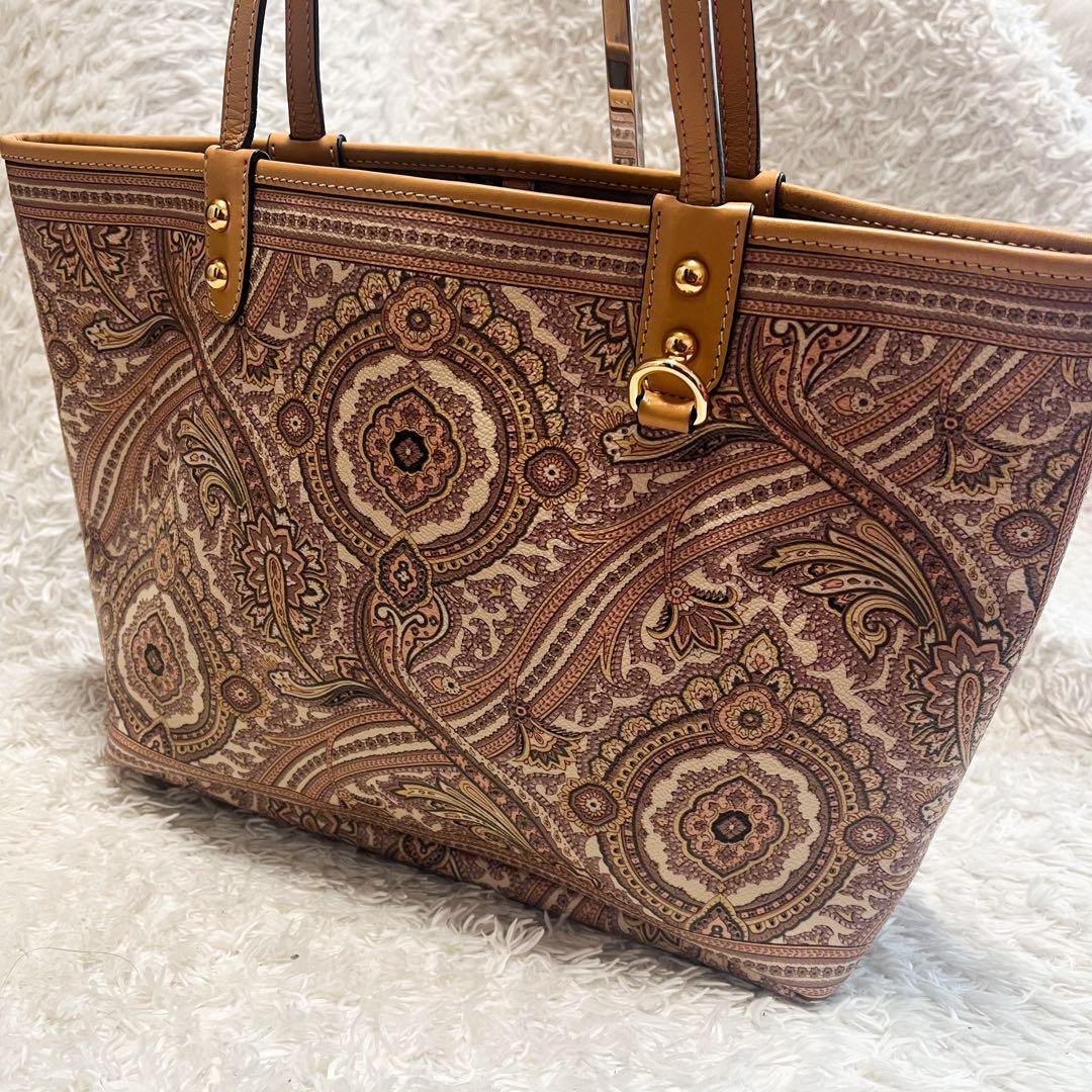 エトロ　トートバッグ　ペイズリー　PVC ベージュ