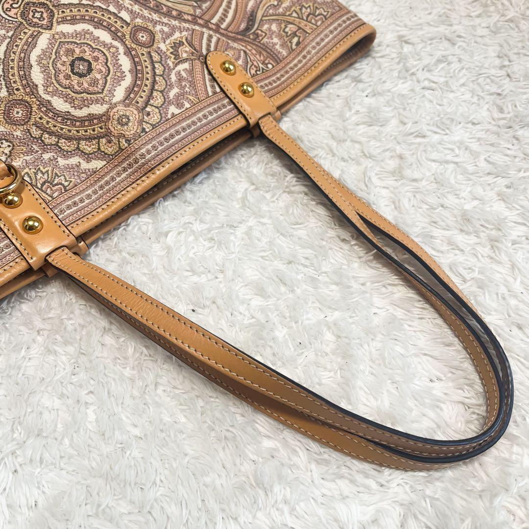 エトロ　トートバッグ　ペイズリー　PVC ベージュ