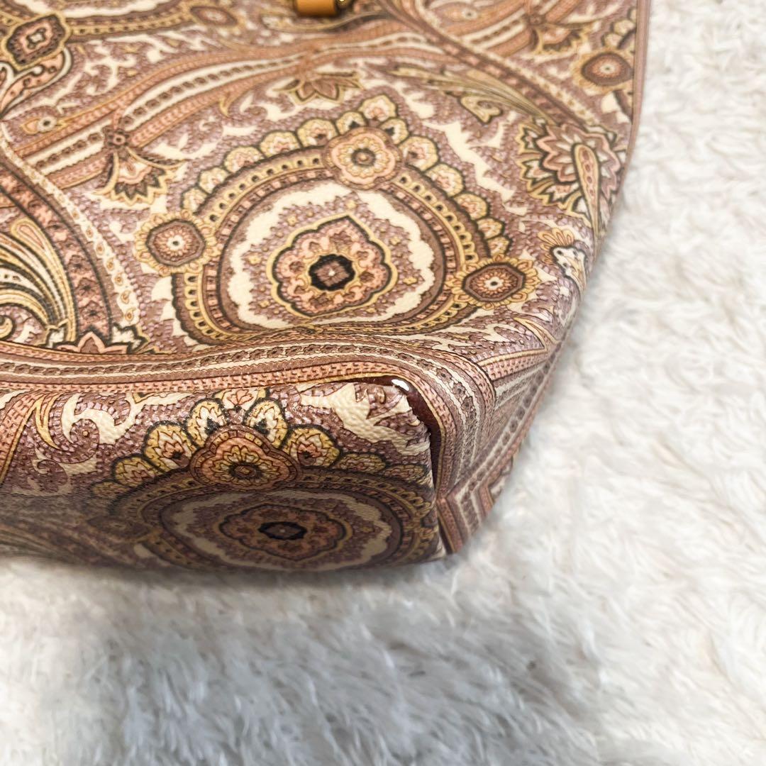 エトロ　トートバッグ　ペイズリー　PVC ベージュ