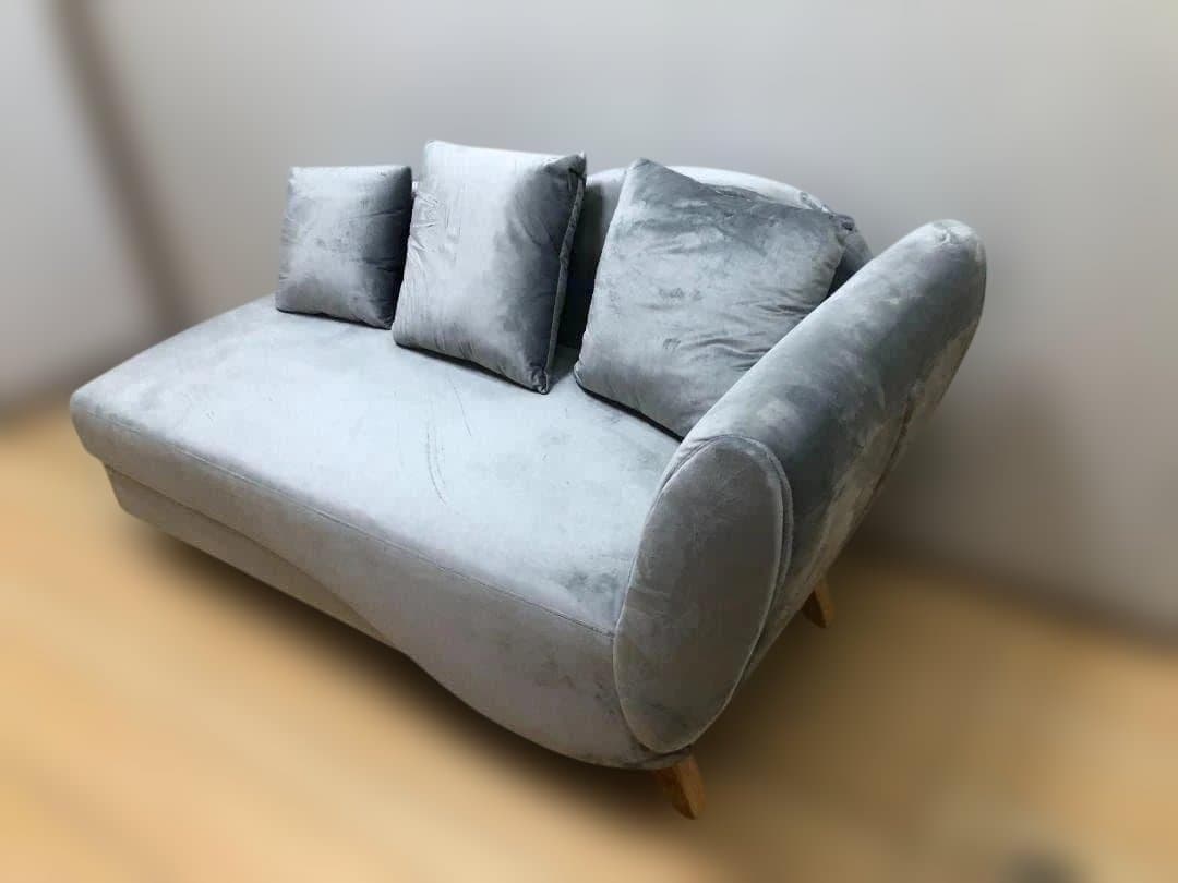 ソファ カウチソファ ファブリック 韓国風 ベロア 収納付き 88205