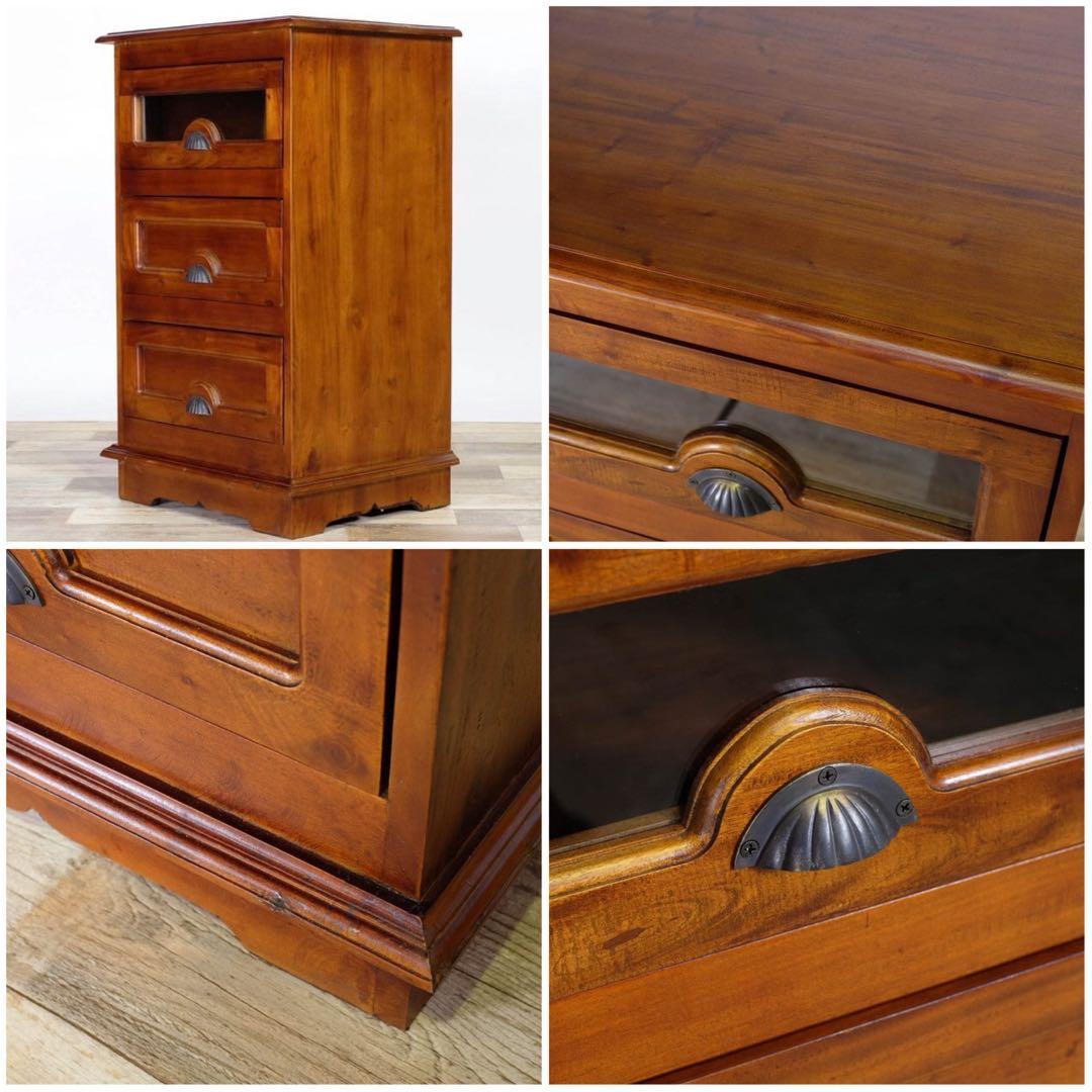 H 新品 アジアン チェスト サイドボード カントリー 収納 引き出し