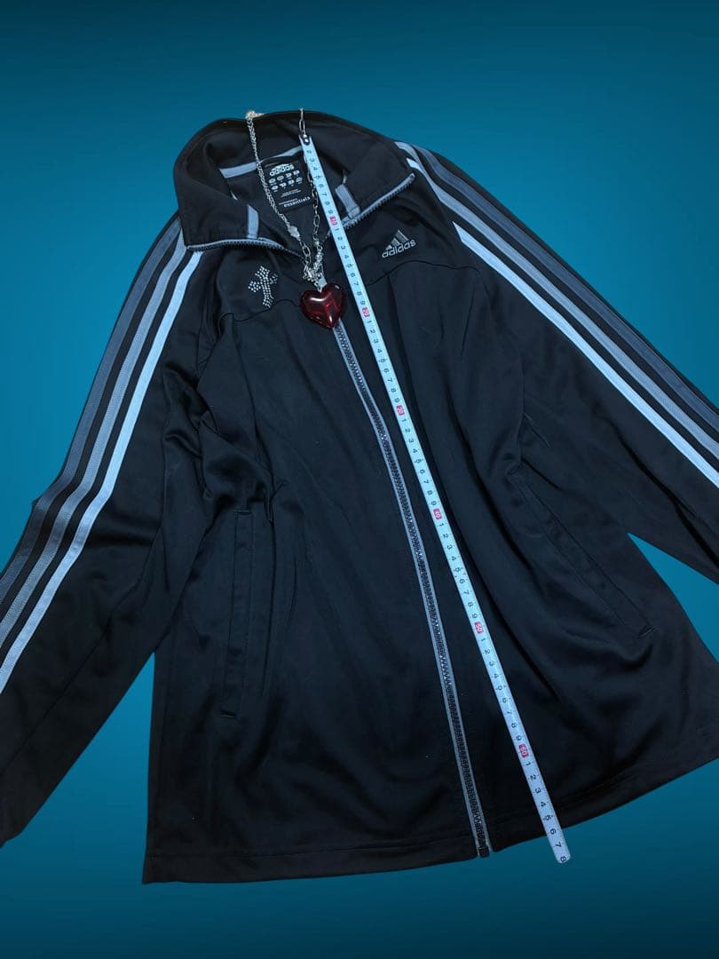 y2k十字架adidasビジュー3本線トラックジャケット古着屋パンク平成ギャル