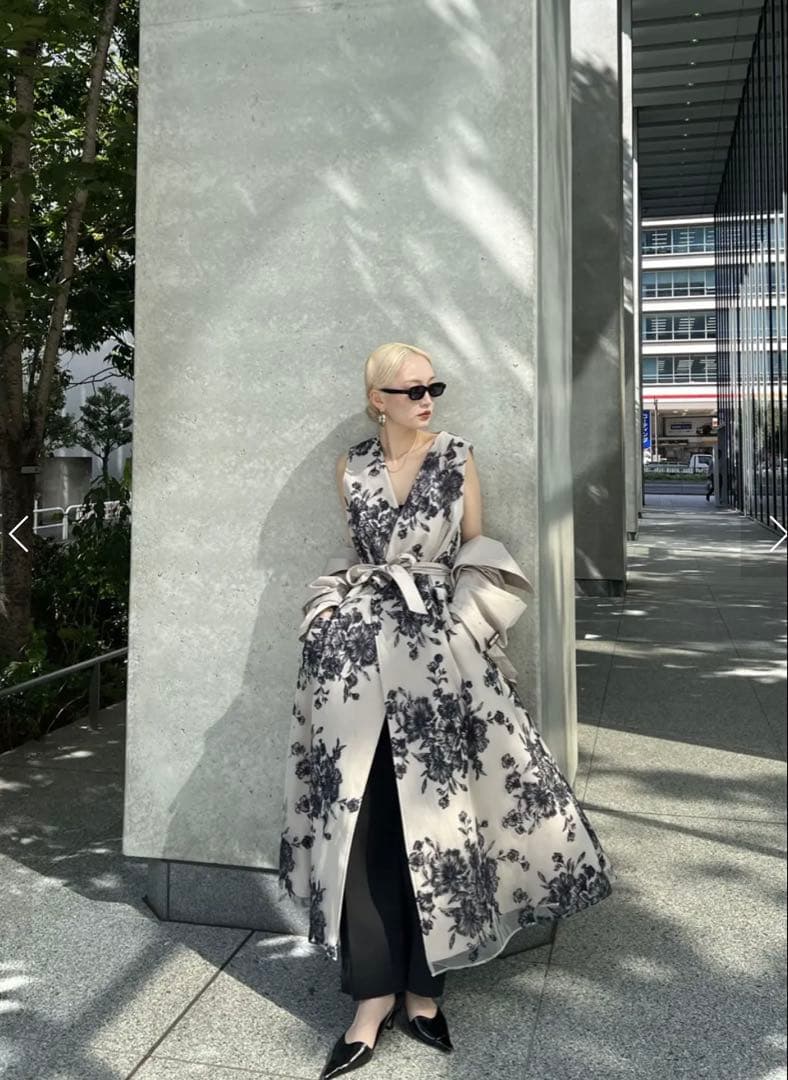 ジャケット・アウター 3WAY TULLE EMBROIDERY DOCKING TRENCH