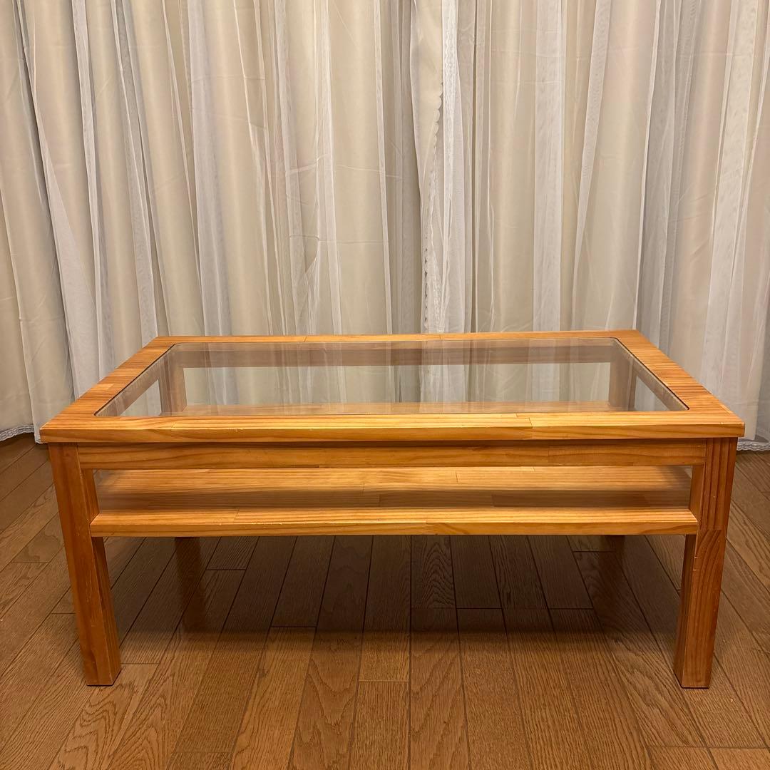 モモナチュラル　テーブル　天板ガラス