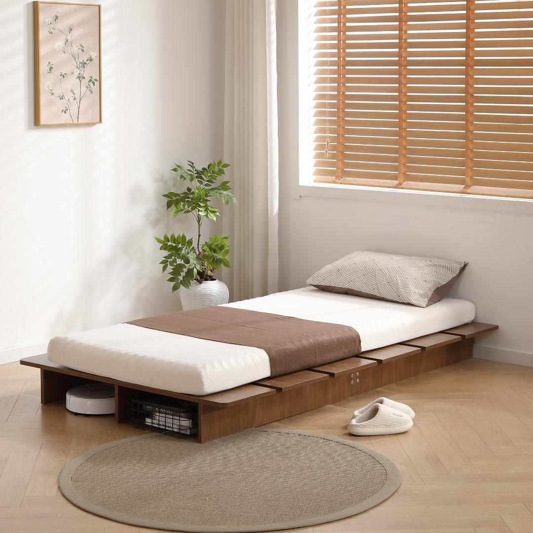 人気！【幅100cm】ベッドフレーム すのこベッド おしゃれ 木目調 BROWN