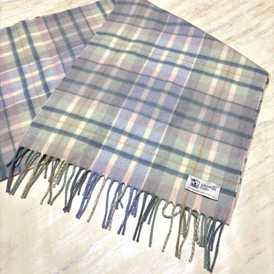 【極美品✨】ジョンストンズ カシミヤ100％ 中判ストール 希少カラー