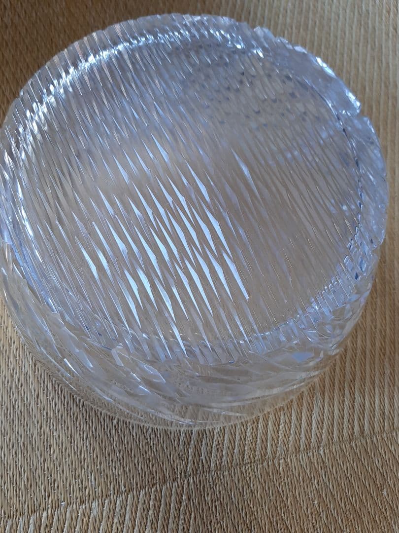 茶道具　ギヤマン（義山）平水指　漆蓋付き 共箱　水差 水入れ　平　硝子　ガラス