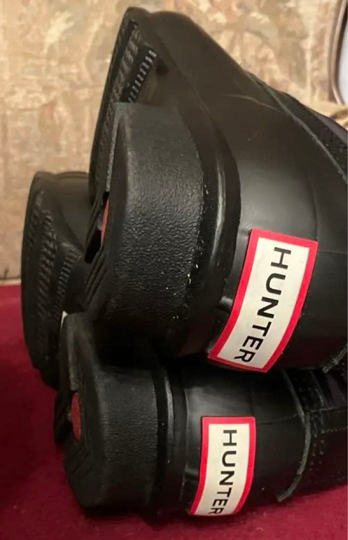 ハンター Hunter スノー レイン ブーツ　黒　ブラック　レディース　美品