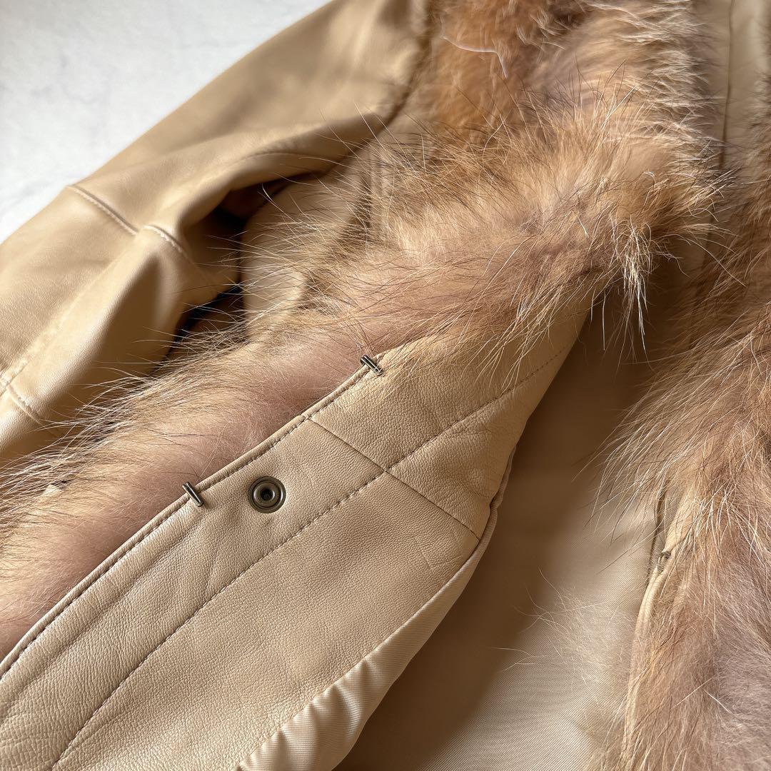 y2k 未使用 羊革 リアルレザー ジャケット リアルファー付 定価10万超