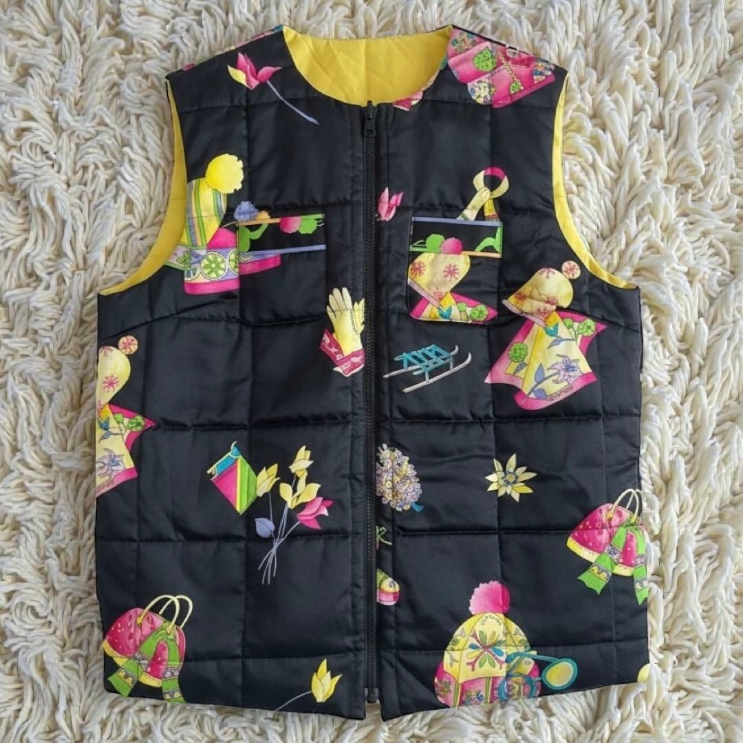 極美品★LEONARD レオナールスポーツ リバーシブル 中綿入りベスト ジレ