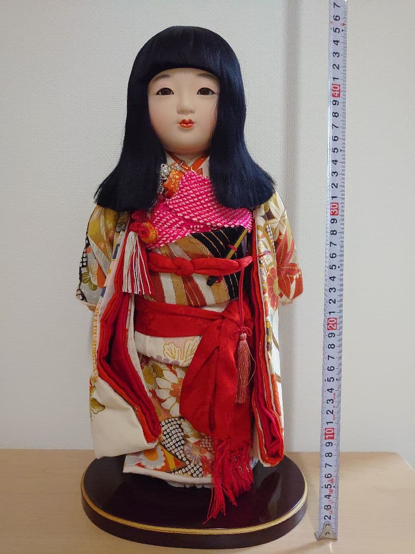 【送料込み】松寿作 市松人形 「浪花のいちまさん」立ち、座り2体セット 元箱付き