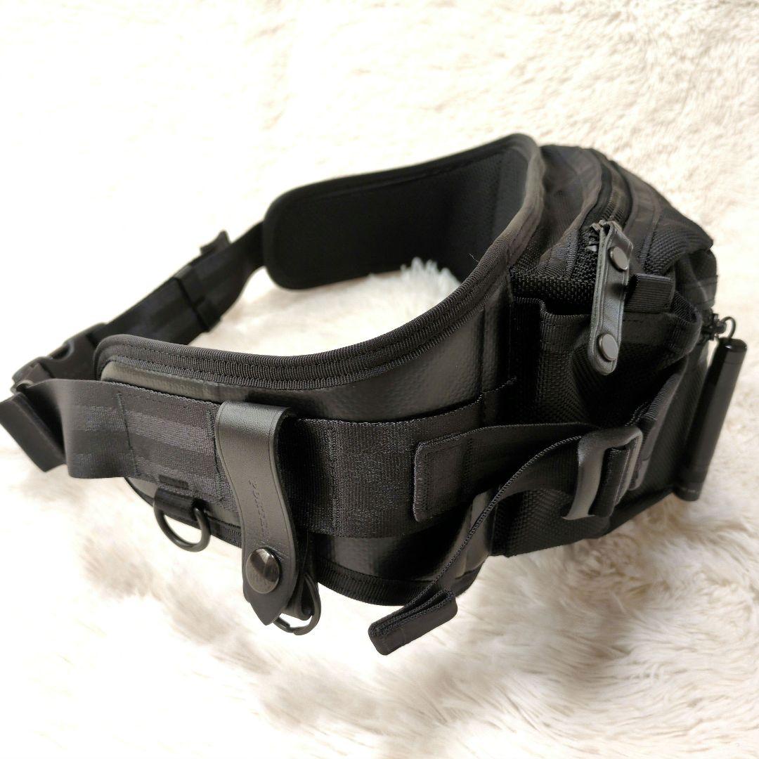 【超美品】PORTER　HEAT　ウエストバッグ　S　黒　マグライト付き　人気