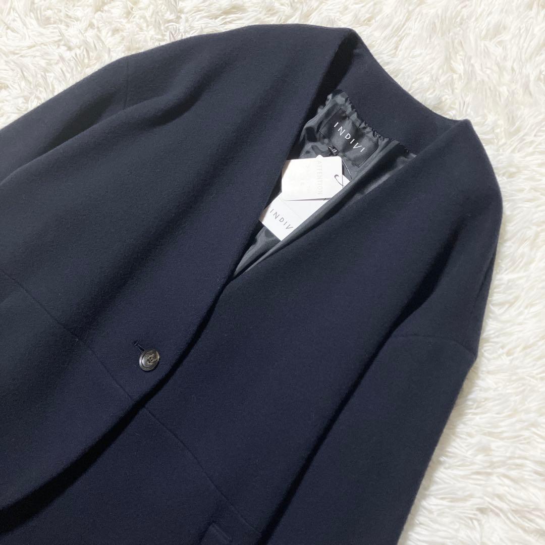 【yukon】新品　INDIVI インディヴィ ノーカラーチェスターコート