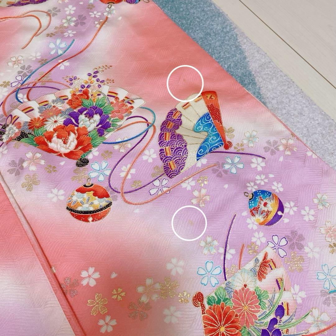 七五三 7歳 正絹 着物 作り帯 バッグ 草履 小物 フルセット