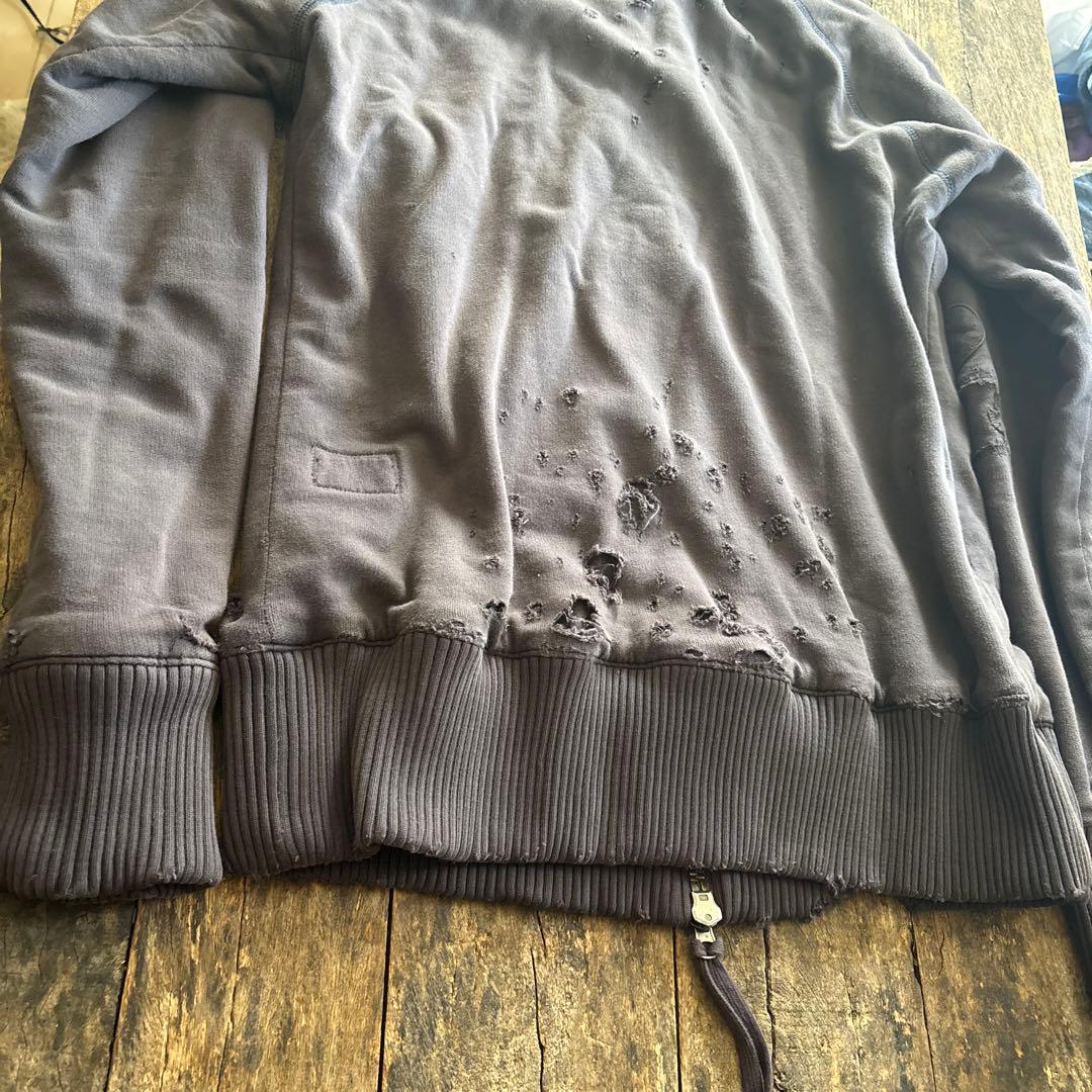 グレッグローレン スウェット　ダメージ加工パーカー 襤褸　ビンテージ　グレー