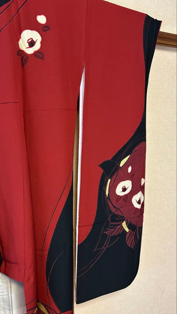 【美品✨️】振袖フルセット レトロモダン 赤 黒 椿 1998年製 成人式 卒業式