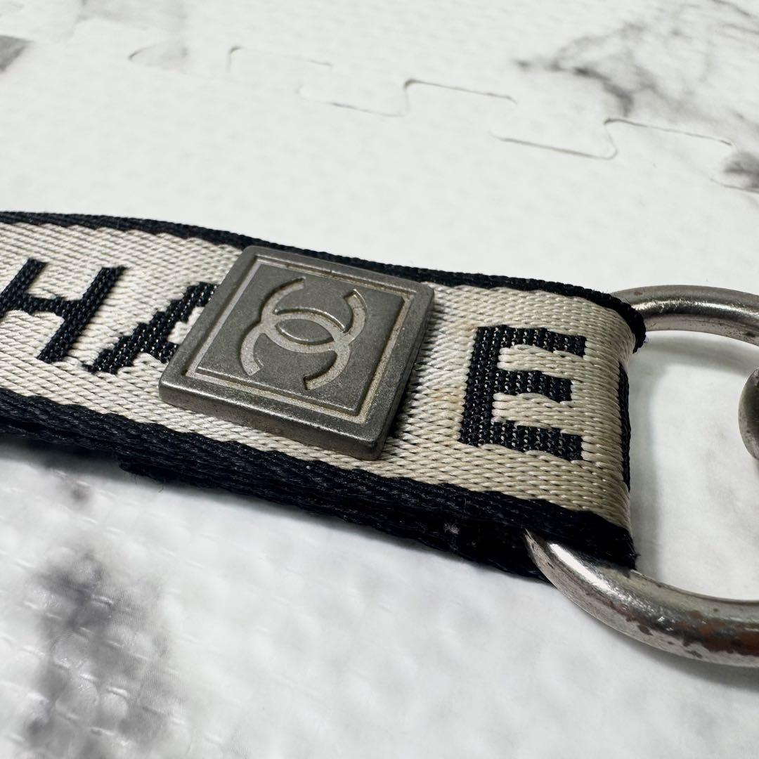 シャネル　ネックストラップ　スポーツライン　ロゴリボン　キーリング　ココマーク