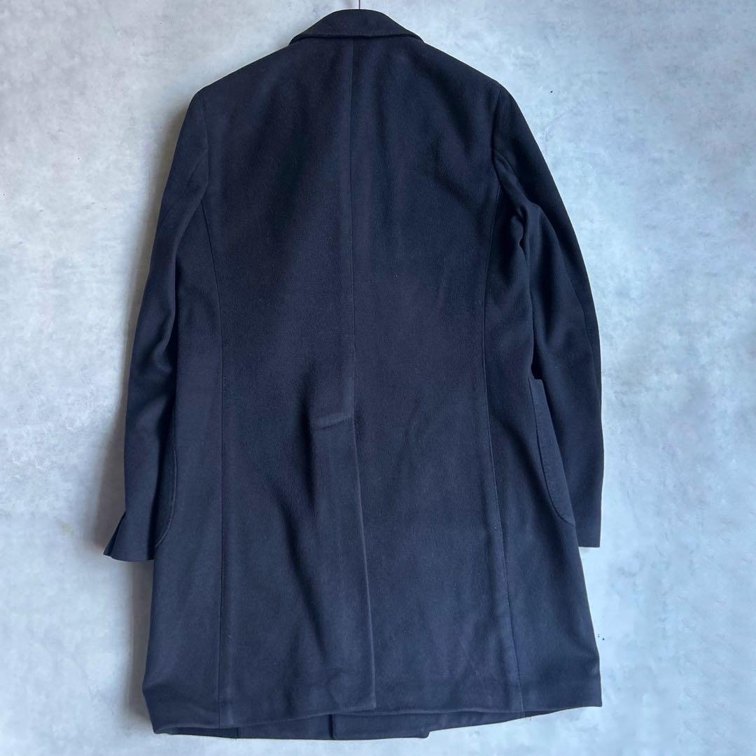 ラルディーニ チェスターコート ロング カシミヤ混 ダブル 通勤 ブートニエール