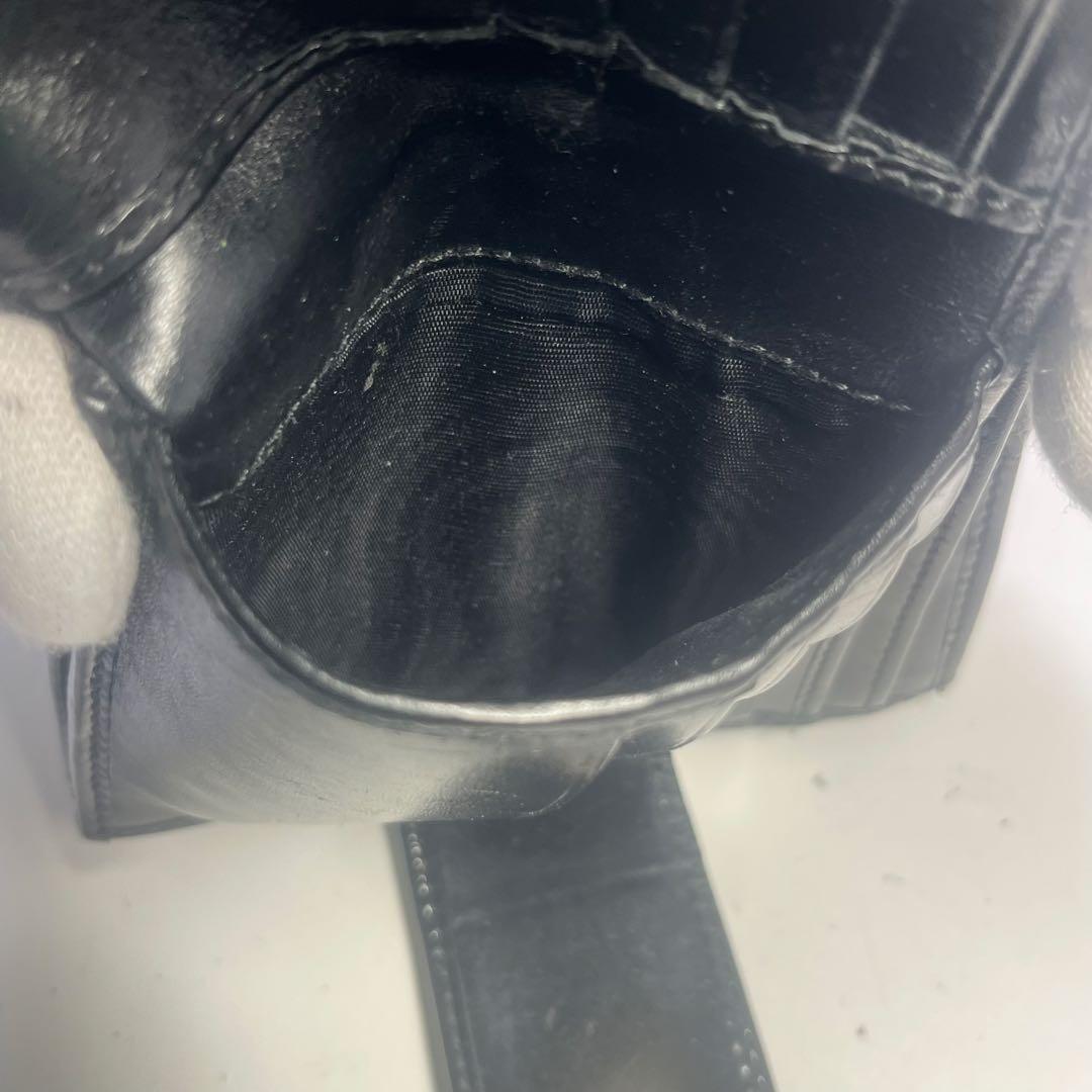 正規美品　GUCCI グッチ アビー エナメル 二つ折り財布 ブラック