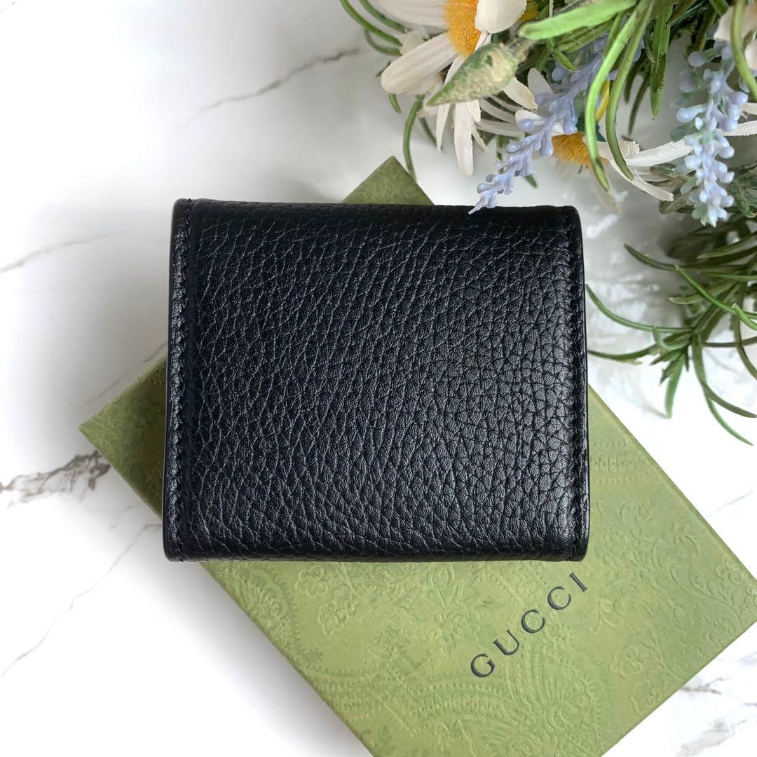 【現行品】極美品 グッチ GUCCI ロゴ ケース 小銭入れ ブラック