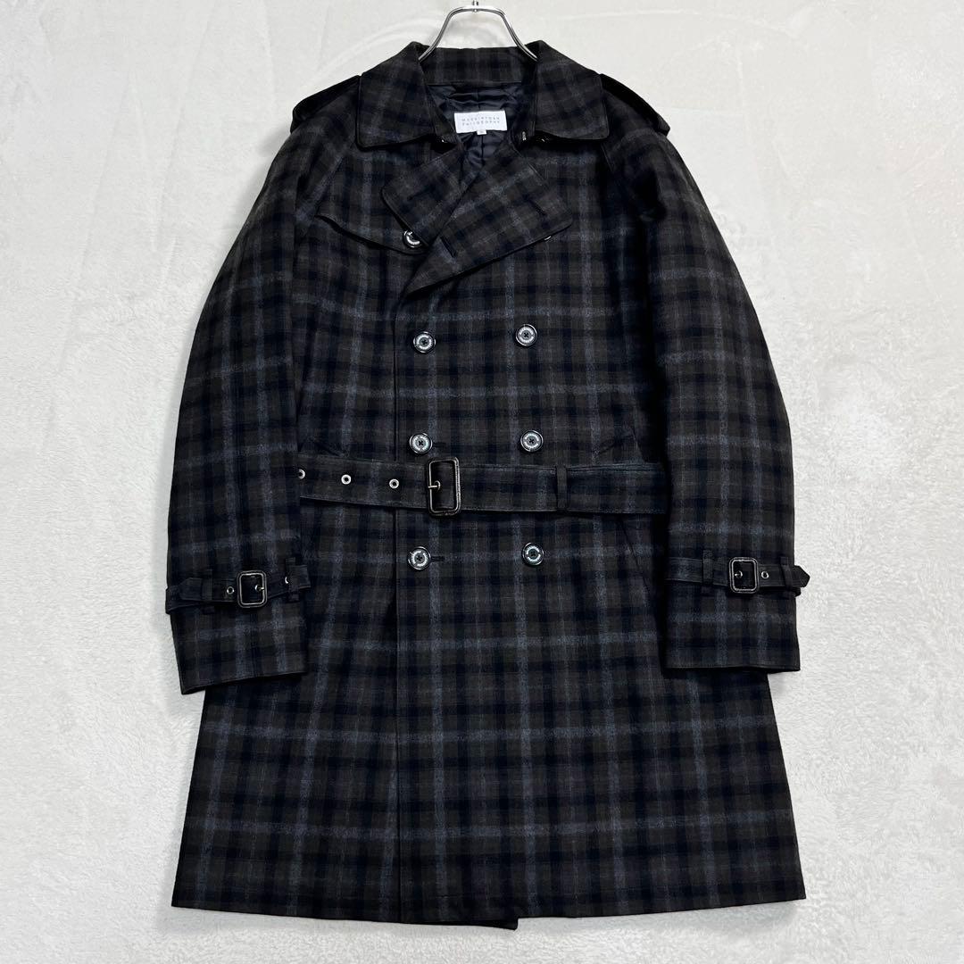美品『マッキントッシュ フィロソフィー』チェックトレンチコート 中綿キルティング