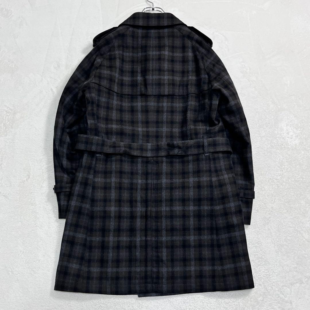 美品『マッキントッシュ フィロソフィー』チェックトレンチコート 中綿キルティング