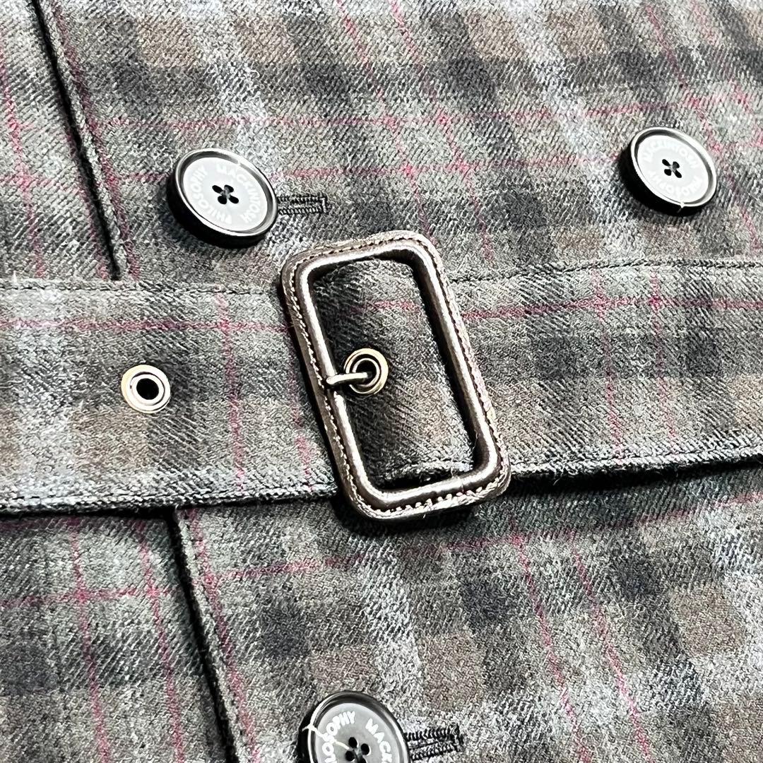 美品『マッキントッシュ フィロソフィー』チェックトレンチコート 中綿キルティング