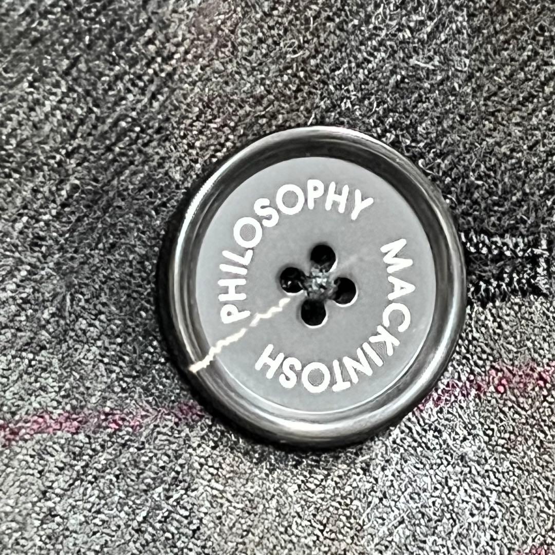 美品『マッキントッシュ フィロソフィー』チェックトレンチコート 中綿キルティング