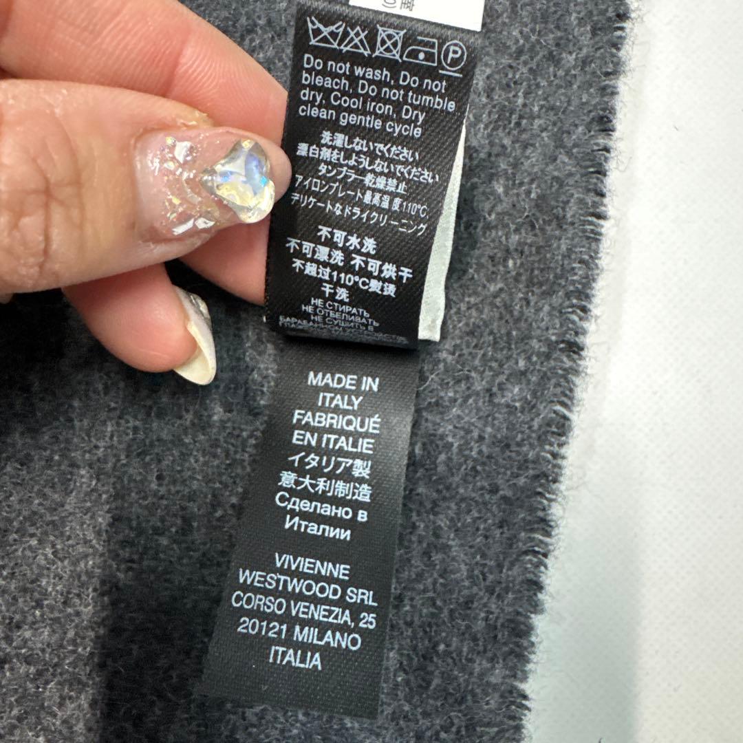 ヴィヴィアンウエストウッド マフラー リバーシブル オーブ グレー　ブラック