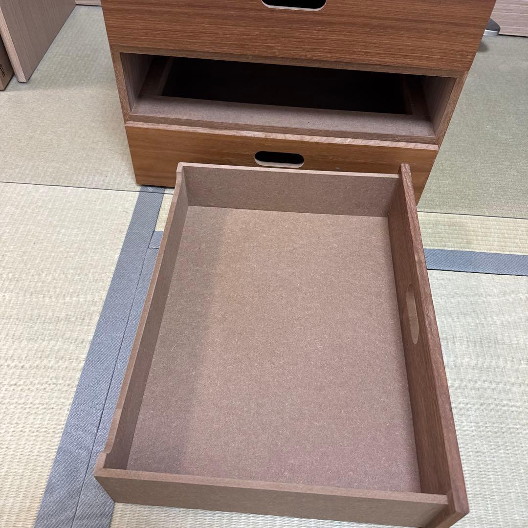 無印良品 スタッキングチェスト・引出し・2段　2セット　ウォールナット