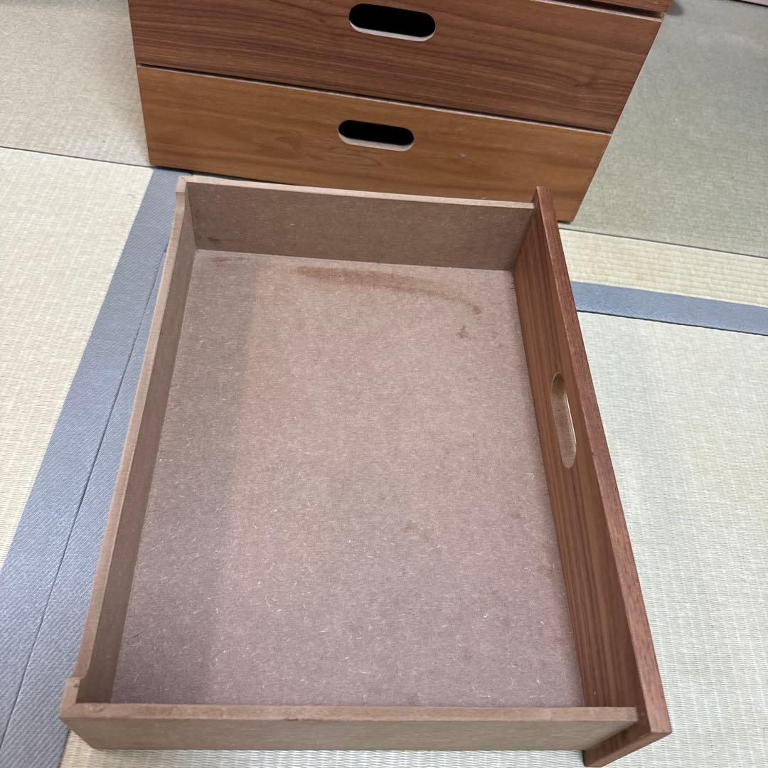 無印良品 スタッキングチェスト・引出し・2段　2セット　ウォールナット