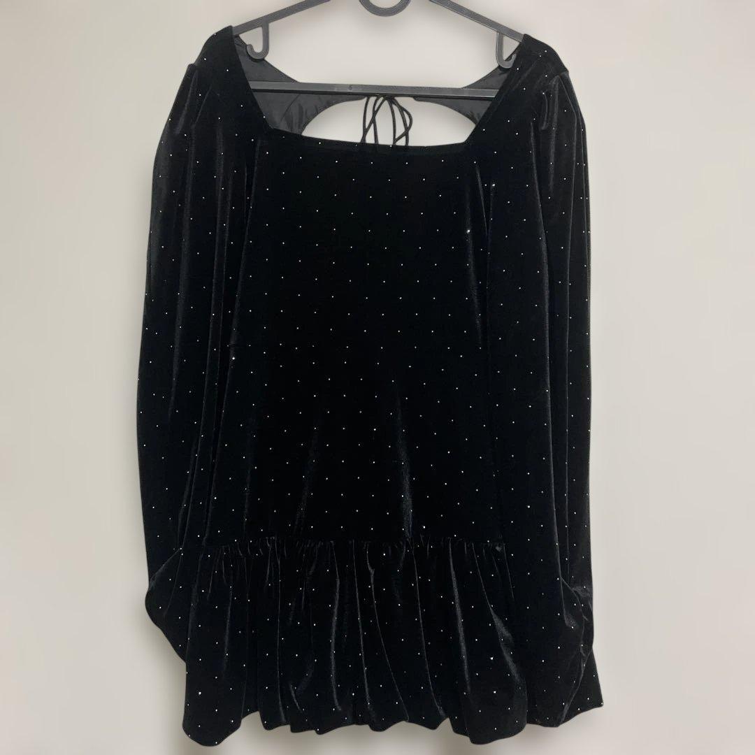 Kastane ベロアスタッズミニワンピース