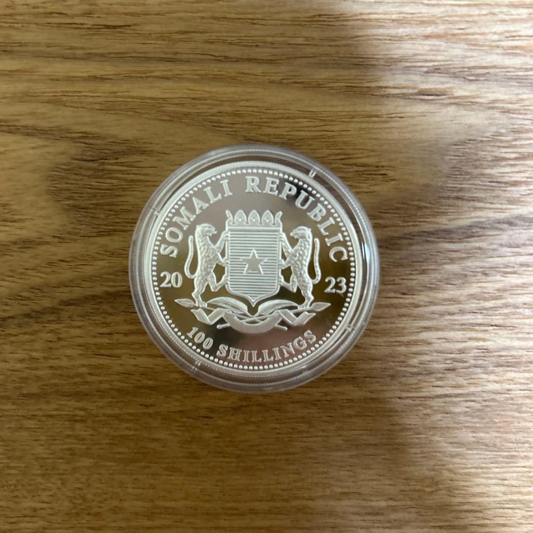 純銀メダル　ソマリア　レオパード(ヒョウ)