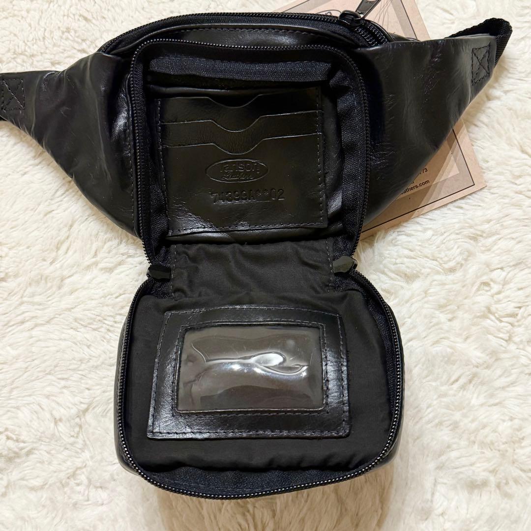 新品未使用タグ付 VANSON レザーポーチ ボディバッグ ブラック