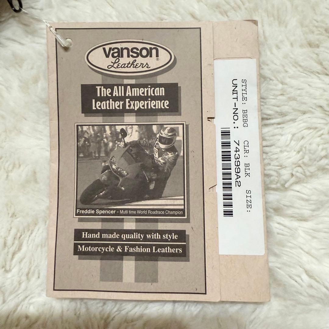 新品未使用タグ付 VANSON レザーポーチ ボディバッグ ブラック