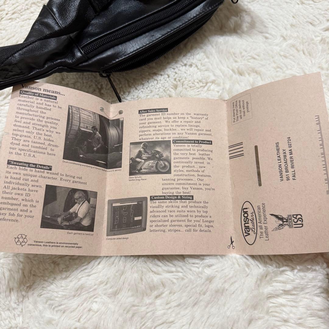 新品未使用タグ付 VANSON レザーポーチ ボディバッグ ブラック